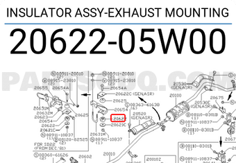 Nissan 2062205W00 INSULATOR ASSY-EXHAUST MOUNTING