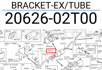 Nissan 2062602T00 BRACKET-EX/TUBE
