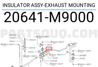 Nissan 20641M9000 INSULATOR ASSY-EXHAUST MOUNTING