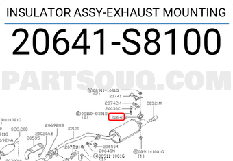 Nissan 20641S8100 INSULATOR ASSY-EXHAUST MOUNTING