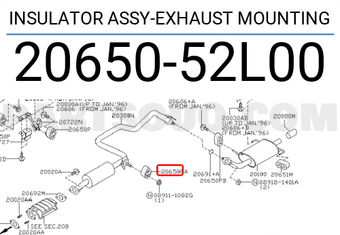 Nissan 2065052L00 INSULATOR ASSY-EXHAUST MOUNTING