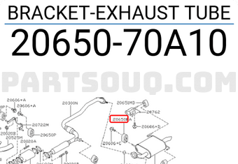 Nissan 2065070A10 BRACKET-EXHAUST TUBE