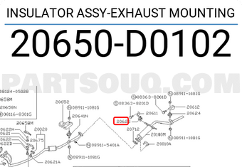 Nissan 20650D0102 INSULATOR ASSY-EXHAUST MOUNTING