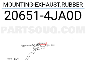 Nissan 206514JA0D MOUNTING-EXHAUST,RUBBER