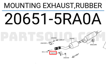 Nissan 206515RA0A MOUNTING EXHAUST,RUBBER