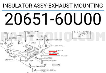 Nissan 2065160U00 INSULATOR ASSY-EXHAUST MOUNTING
