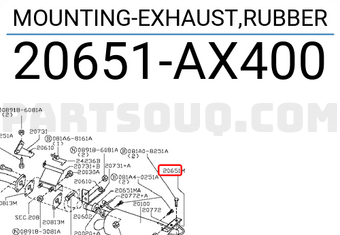 Nissan 20651AX400 MOUNTING-EXHAUST,RUBBER