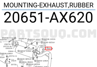 Nissan 20651AX620 MOUNTING-EXHAUST,RUBBER