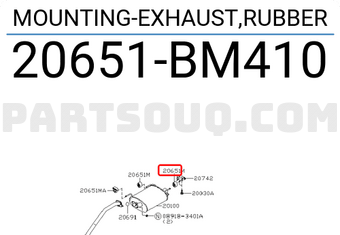 Nissan 20651BM410 MOUNTING-EXHAUST,RUBBER
