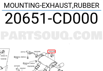 Nissan 20651CD000 MOUNTING-EXHAUST,RUBBER
