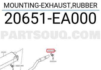 Nissan 20651EA000 MOUNTING-EXHAUST,RUBBER