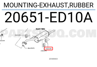 Nissan 20651ED10A MOUNTING-EXHAUST,RUBBER