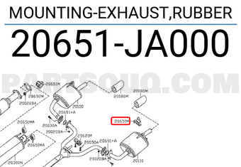 Nissan 20651JA000 MOUNTING-EXHAUST,RUBBER