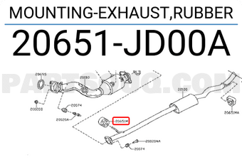 Nissan 20651JD00A MOUNTING-EXHAUST,RUBBER