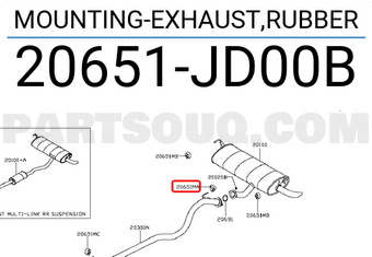 Nissan 20651JD00B MOUNTING-EXHAUST,RUBBER