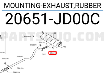 Nissan 20651JD00C MOUNTING-EXHAUST,RUBBER
