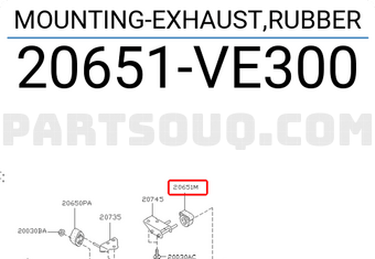 Nissan 20651VE300 MOUNTING-EXHAUST,RUBBER