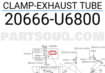 Nissan 20666U6800 CLAMP-EXHAUST TUBE