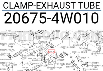 Nissan 206754W010 CLAMP-EXHAUST TUBE