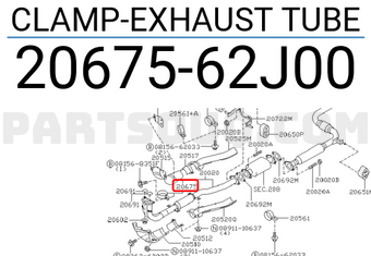 Nissan 2067562J00 CLAMP-EXHAUST TUBE