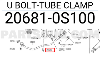 Nissan 206810S100 U BOLT-TUBE CLAMP