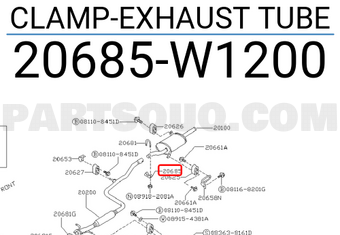 Nissan 20685W1200 CLAMP-EXHAUST TUBE