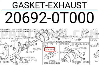 Nissan 206920T000 GASKET-EXHAUST