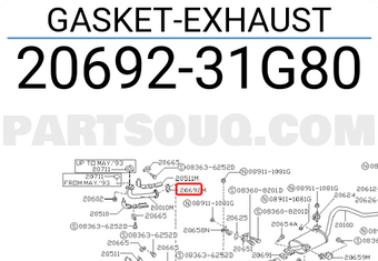 Nissan 2069231G80 GASKET-EXHAUST