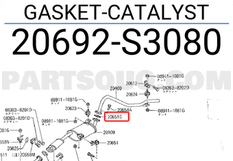 Nissan 20692S3080 GASKET-CATALYST