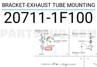 Nissan 207111F100 BRACKET-EXHAUST TUBE MOUNTING