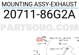 Nissan 2071186G2A MOUNTING ASSY-EXHAUST