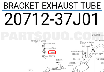 Nissan 2071237J01 BRACKET-EXHAUST TUBE