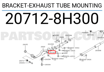 Nissan 207128H300 BRACKET-EXHAUST TUBE MOUNTING