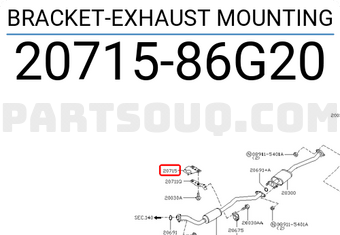Nissan 2071586G20 BRACKET-EXHAUST MOUNTING