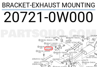 Nissan 207210W000 BRACKET-EXHAUST MOUNTING