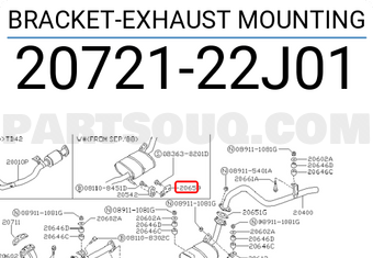 Nissan 2072122J01 BRACKET-EXHAUST MOUNTING