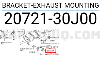 Nissan 2072130J00 BRACKET-EXHAUST MOUNTING