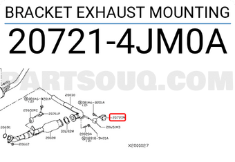 Nissan 207214JM0A BRACKET EXHAUST MOUNTING