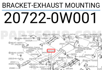 Nissan 207220W001 BRACKET-EXHAUST MOUNTING