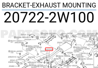 Nissan 207222W100 BRACKET-EXHAUST MOUNTING