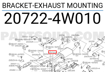 Nissan 207224W010 BRACKET-EXHAUST MOUNTING