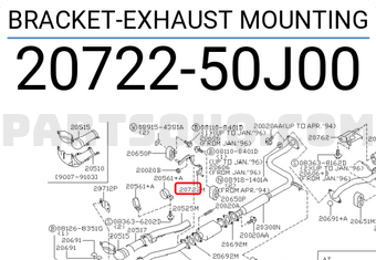 Nissan 2072250J00 BRACKET-EXHAUST MOUNTING