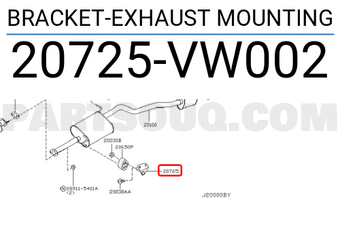 Nissan 20725VW002 BRACKET-EXHAUST MOUNTING