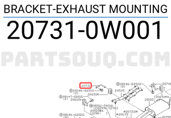 Nissan 207310W001 BRACKET-EXHAUST MOUNTING