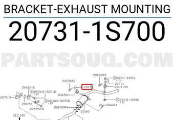 Nissan 207311S700 BRACKET-EXHAUST MOUNTING
