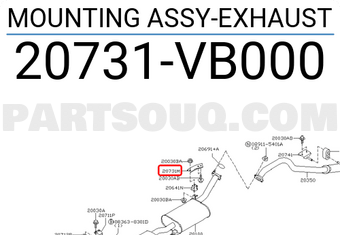 Nissan 20731VB000 MOUNTING ASSY-EXHAUST