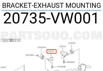 Nissan 20735VW001 BRACKET-EXHAUST MOUNTING