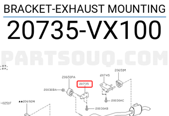 Nissan 20735VX100 BRACKET-EXHAUST MOUNTING