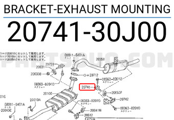 Nissan 2074130J00 BRACKET-EXHAUST MOUNTING