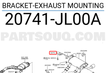 Nissan 20741JL00A BRACKET-EXHAUST MOUNTING